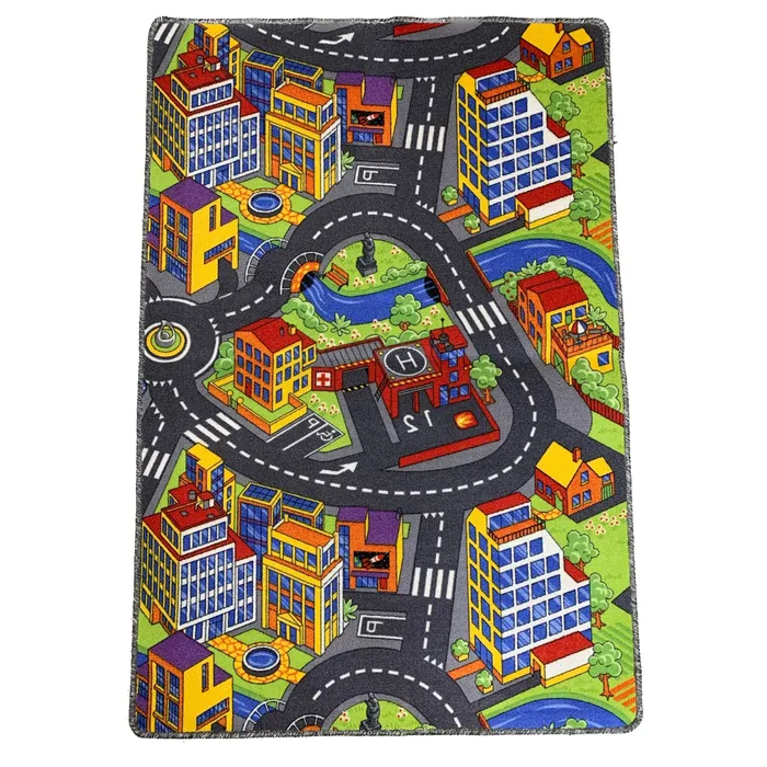 Covor pentru copii cu oras colorat 100x150 cm