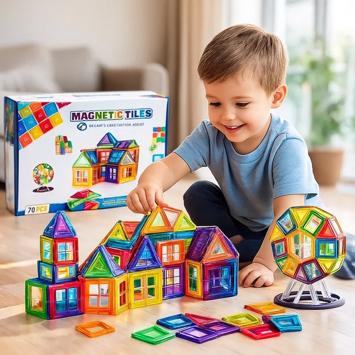 Set constructie magnetic educativ pentru bebelusi
